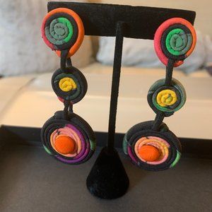 2/$35 Handmade Circle Dangle Earrings
